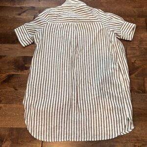 Striped Linen Button Down dress/cover up